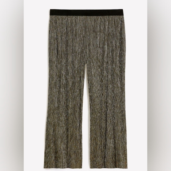 Penningtons Metallic Silver Wide Leg Pants with Textured Fabric - Picture 3 of 10